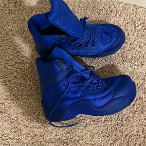 Bottega blue puddle bomber lace up boots
